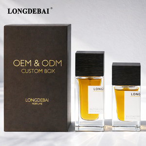 Botella de Perfume Cuadrada Vacía de Vidrio Transparente con Tapón de Madera, 30ml 50ml 100ml, Botella de Perfume de Lujo con Caja - Product Image 2