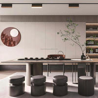 Panneau mural moderne en cristal de carbone personnalisé par l'usine OEM, panneau mural imperméable en charbon de bambou pour mur de fond de salon