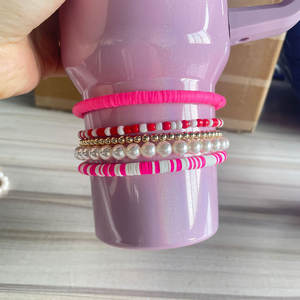 40oz Tumbler Accessoires Décoration Perle Perle Charm empilable Tumbler Bracelets Set Boot Topper Cup Friendship Bracelet Stack - Product Image 3