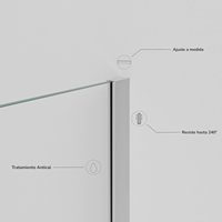 Paroi de douche fixe sans cadre en verre trempé 8 mm, panneau transparent anti-calcaire, cloison de salle de bain moderne, largeur 58-60 cm, hauteur 200 cm