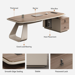 Bureau <span class=keywords><strong>de</strong></span> luxe moderne en forme <span class=keywords><strong>de</strong></span> L pour PDG bureau d'ombre en l Table <span class=keywords><strong>de</strong></span> patron noire pour le directeur Table <span class=keywords><strong>de</strong></span> bureau pièce maîtresse - Product Image 2