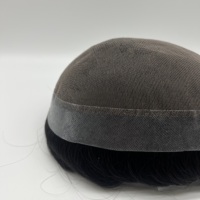 Prothèse capillaire pour hommes, vente en gros directe d'usine, 100% cheveux humains, base en dentelle et PU, dentelle suisse, 6 pouces, cheveux indiens Remy