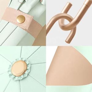 Sombrilla Portátil Ligera con Protección Solar UV, Diseño de Princesa con Encaje y Gancho Dorado Pequeño - Product Image 4