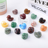Vente en gros de sculptures d'animaux en cristal décoration de pierres précieuses créatives artware ornements de canard en pierre naturelle de quartz rose