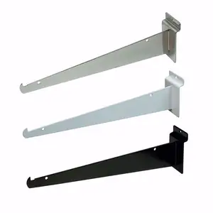 Customized Chrome Retail Slatwall Displays Shelving Ajustável Slatted Wall Panels Hook Shelf Bracket fabricação de chapa metálica