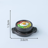 Abalorios de resina de comida de simulación coreana Sushi Bibimbap Pickle Cake repollo picante Diy decoración trasera plana accesorios de caja de teléfono basura