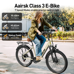 Vélo électrique SU7 Adventure Series 24 pouces, best-seller, cadre en acier carbone, 7 vitesses, batterie au lithium, capteur électronique numérique - Product Image 2