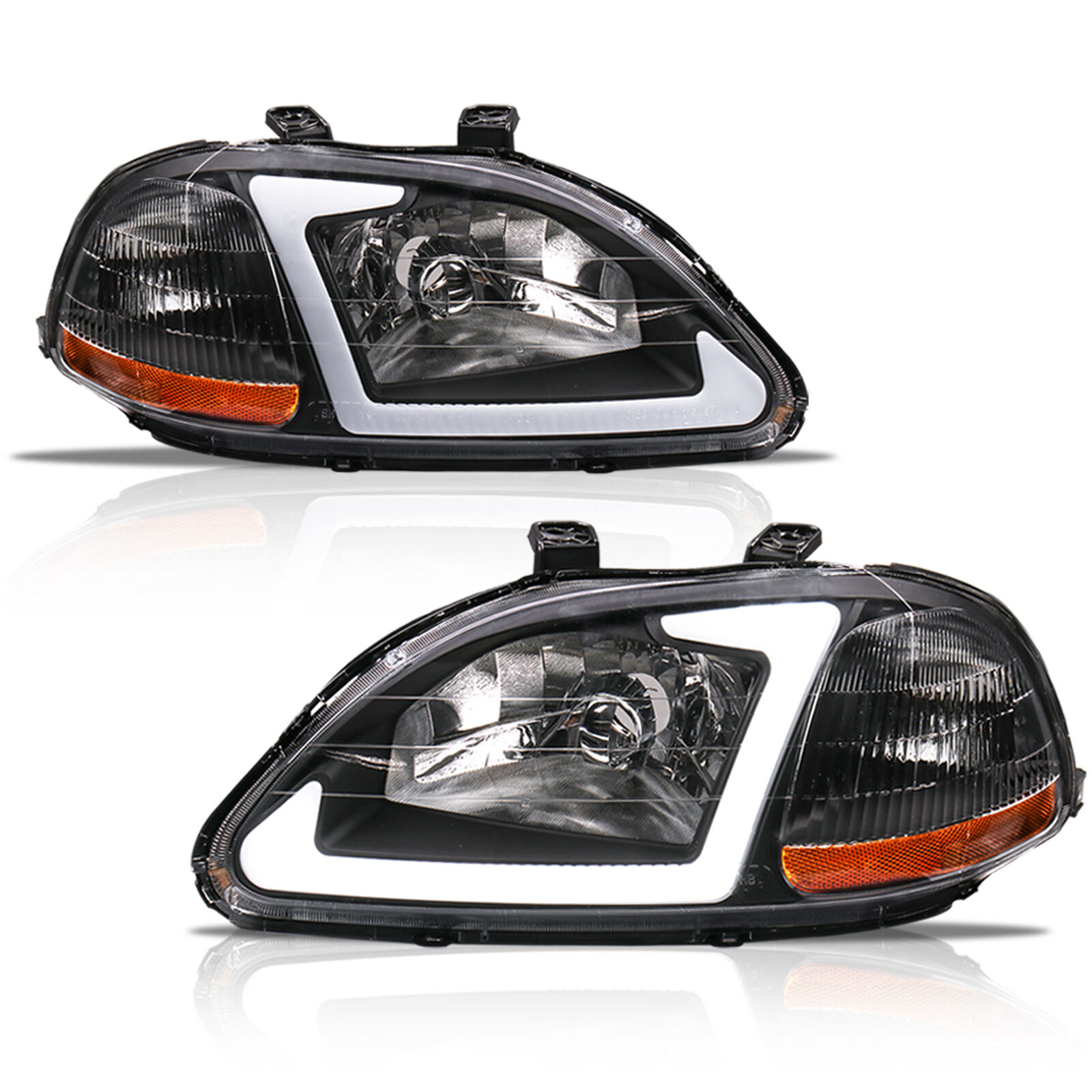 Apply to JDM Headlight LED DRL for Honda Civic 1996-1998  EK EJ  Car Head Lamp Fit LHD Auto Parts Image 1