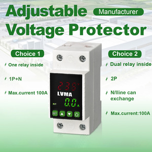 Реле тока и напряжения 1P+N 2P 63А 80А 100А, однофазное, 230В 50Гц, стабилизатор, защита от пониженного/повышенного напряжения, цифровой LED-дисплей - Product Image 2