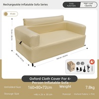 Canapé gonflable moderne à housse en tissu amovible personnalisée, canapé gonflable double pour deux personnes, canapé gonflable automatique pour salon