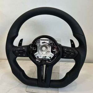 Volante Deportivo de Cuero Negro Perforado para <span class=keywords><strong>BMW</strong></span> A6 A3 A4 A5 Q5 RS3 RS7 Q7 C6 C8 A8 S6 S7 B8 B8.5 B9 S3 <span class=keywords><strong>S4</strong></span> S5 - Product Image 5