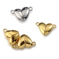 Connecteurs de cœur magnétiques en acier inoxydable pendentifs à breloque en forme de cœur pour colliers de couple de bijoux