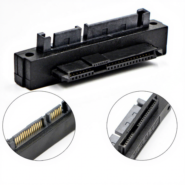 SFF-8482 to SATA 7+15 Revolution Connector SAS Hard Drive Connected to Motherboard SATA