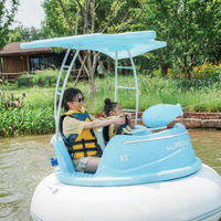 Bateau tamponneur gonflable coloré pour piscine, électrique à batterie, pour le nettoyage et des jeux aquatiques amusants pour adultes et enfants