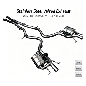 ท่อไอเสียสแตนเลส Vortex Catback สำหรับรถเบนซ์ W222 S400 S450 S500 2.5T 3.0T ปี 14-20 แบบมีวาล์ว ประสิทธิภาพสูง ชุดท่อเก็บเสียงสำหรับรถยนต์หรู - Product Image 1
