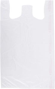 Bolsas de Plástico Blancas para Camisetas, Ideales para Restaurantes, Comercios, Supermercados, Comida para Llevar - Hechas de Polietileno de Alta Densidad - Product Image 2