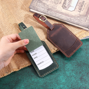 Travel Accessories Customized Waterproof Leather Baggage Bag <b>Tag</b> <b>Suitcase</b> <b>Tag</b> with Full Privacy Cover - Product Image 1