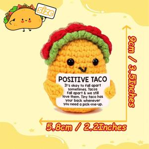 Positive Crochet Taco Birthday Relaxation Gifts for Woman Home Office Bedroom Emotional Support Mini Taco Christmas Home <b>Decor</b> - Product Image 4