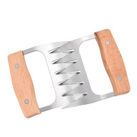 Accessoires de barbecue : Découpe-viande en acier inoxydable avec poignées en bois ou en plastique pour porc et poulet déchiquetés