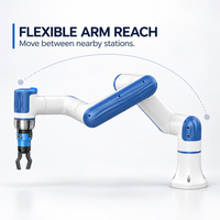 Bras de robot collaboratif à 6 axes en acier inoxydable et aluminium, capacité de charge élevée de 5 kg, pour la manipulation de cylindres métalliques, machine-outil