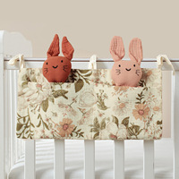 Sac de rangement double couche en pur coton pour biberons, sac de rangement pour chevet et salon, sac de rangement double poche pour poussette et lait maternel suspendu