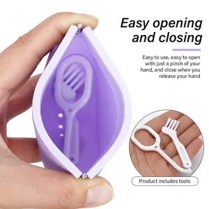 Dentistry Silicone Denture Case Mouth Guard Orthodontic Container <b>Storage</b> Invisible Braces <b>Storage</b> Clean Box Oral Care Hygiene - Product Image 4