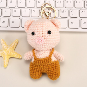 Móc khóa thú bông nhỏ xinh handmade, thú len móc len dễ thương: thỏ, gấu, mèo, lợn, khỉ, chuột, ong, ngựa, chó dachshund, làm móc treo túi xách - Product Image 5
