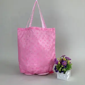 Saco de compras dobrável reutilizável, bolsa de viagem para compras personalizada dobrável cabide de sacola de duffle