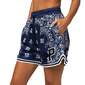 Pantalones cortos de malla personalizados Eric 5,5 "logotipo cosido con costuras Paisley Mesh - Product Image 1