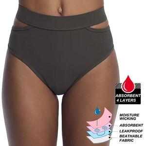 Parte inferior de <span class=keywords><strong>Bikini</strong></span> de cintura <span class=keywords><strong>alta</strong></span> para mujer a prueba de fugas Menstrual suave elástico Mujer período <span class=keywords><strong>Bikini</strong></span> parte inferior Anti-UV traje de baño - Product Image 4