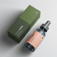 Flacon compte-gouttes rond en verre poli personnalisé de 30 ml, 60 ml, 100 ml pour sérum et huiles essentielles, avec étiquette et boîte, ODM