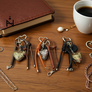 Portachiavi con Ciondolo a Forma di Cuore con Stampa Leopardata, 4 Colori, 600 Pezzi in Scatola, Accessorio di Moda - Product Image 2