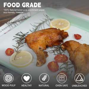 Papier de cuisson jetable personnalisé en gros, pré-coupé, de qualité alimentaire, enduit de silicone, papier sulfurisé, papier d'emballage alimentaire, feuilles de papier de cuisson pour four - Product Image 3