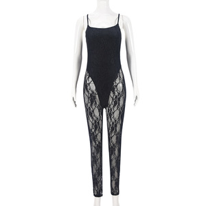 888 New Autumn Camisole Patcwork <b>Perspective</b> Ollow Elasticity Jumpsuit - Product Image 6