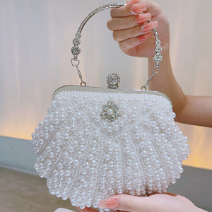 Bolsos de mano metálicos elegantes al por mayor con marco de metal y cuentas, bolsos de noche para fiesta, carteras de diamantes de imitación para mujer - Product Image 3