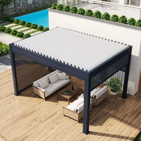 Pergola motorisée en aluminium imperméable avec pare-soleil et ventilation, design personnalisable pour une utilisation en extérieur dans le jardin