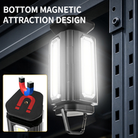 1000LM Rechargeable 90 ° Lampe de travail extensible avec support magnétique, lumières latérales COB suspendues, banque d'alimentation USB, LED multifonctionnelle