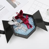 Cadeau de la Saint-Valentin 2024, roses artificielles de luxe avec fenêtre transparente, fleurs de mariage, boîte magnétique avec ruban, ouverture frontale
