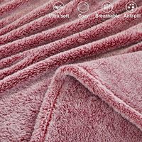 Couverture en polaire Sherpa en peluche microfibre couleur unie confortable et douce pour literie canapé canapé