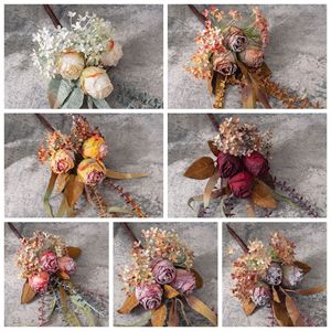 ช่อดอกกุหลาบประดิษฐ์สไตล์จีน ผ้าทอแบบแพน ตกแต่งบ้าน สไตล์อินสตาแกรม - Product Image 3