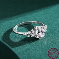 Nuevo Anillo de Plata Pura S925 con Circonita de Alta Calidad, Chapado en Platino, Joyería de Boda