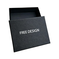 Boîte rigide de luxe personnalisée en papier texturé noir avec couvercle/base à fermeture magnétique, emballage cadeau portable, gaufrage de logo, fabrication en usine