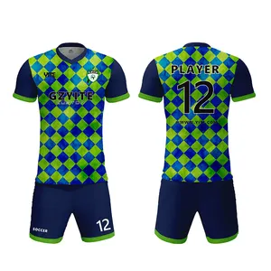 足球球衣守门员衬衫蓝色和黑色足球球衣定制足球球衣绿色