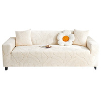 Housse de canapé universelle en velours jacquard à motifs floraux, couvrante, toutes saisons, anti-griffures pour chats, lavable, moderne