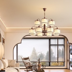 Song Dynasty Aesthetic Chandelier Multi Head <b>Led</b> <b>Light</b> For Living Room Villa High Ceiling Home Lighting - Product Image 2