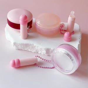 برطمان شفاه بطبقة مزدوجة 5 جم * 2 مع فرشاة شفاه مخصصة معلقة بنفسك لظلال العيون كريم عينة عبوة مكياج ملونة - Product Image 2