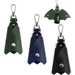 Étui de protection pour clés de voiture en cuir PU, forme coupe-vent, directement de l'usine, pour femmes et hommes, vente en gros personnalisée - Product Image 1
