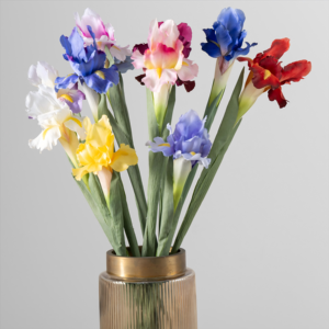 การจัดดอกไม้ไอริสทำมือทำจากผ้าซาตินเทียมแบบไอริชสำหรับงานแต่งงานงานปาร์ตี้และของตกแต่งโต๊ะ - Product Image 2