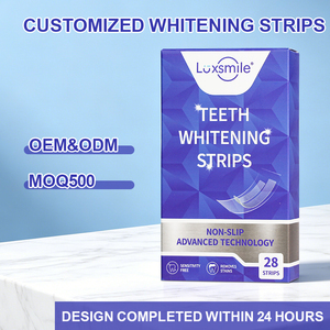 Bandes blanchissantes <span class=keywords><strong>pour</strong></span> <span class=keywords><strong>les</strong></span> <span class=keywords><strong>dents</strong></span> Luxsmile Dental aromatisées sans peroxyde 28 bandes blanchissantes à étiquette privée Pap - Product Image 1