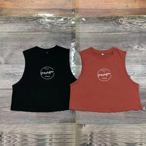 Wholesale Custom Logo Loose Sleeveless <b>Crop</b> <b>Top</b> Soft Breathable T-shirt Fitness Gym Sports Yoga Tank <b>Tops</b> For Teen Girls - Product Image 4